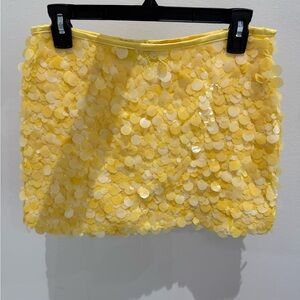 Zara yellow skirt sequin